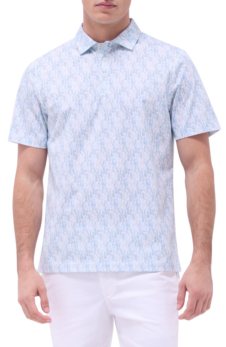Bugatchi Victor OoohCotton<sup>®</sup> Pineapple Print Polo, Main, color, Menthol