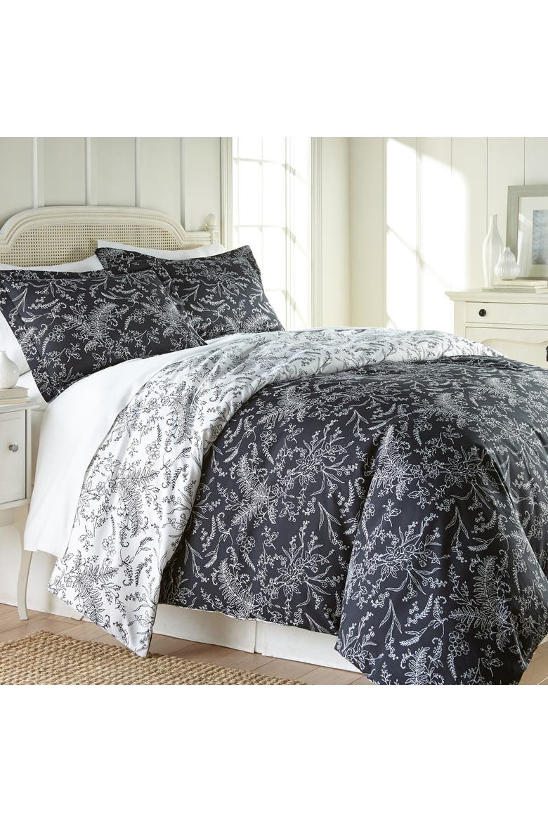Winter Brush Reversible Comforter Sets, Main, color, BLACK