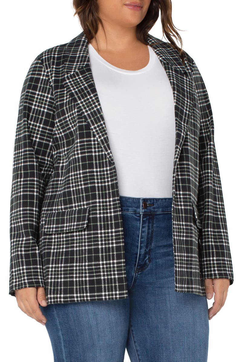 Liverpool Los Angeles Plaid Boyfriend Blazer, Main, color,