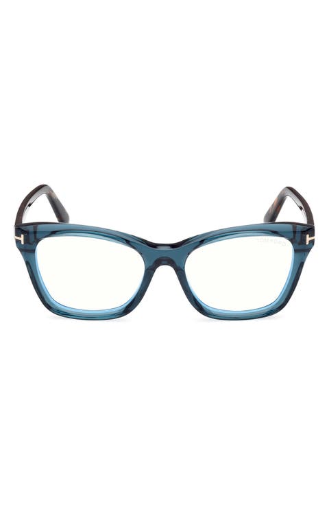 53mm Cat Eye Blue Light Blocking Optical Glasses