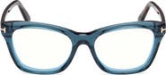 TOM FORD 53mm Cat Eye Blue Light Blocking Optical Glasses