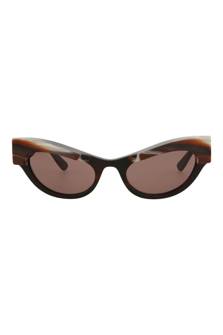 52mm Cat Eye Sunglasses, Main, color, HAVANA BROWN