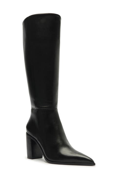 Mikki Up Block Pointed Toe Knee High Boot (Women)