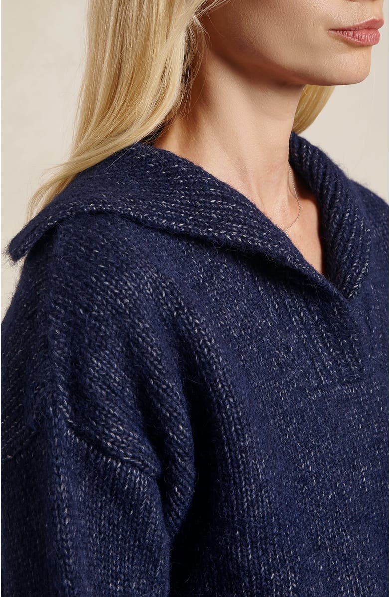 oyun Sailor collar weekend Sweater Navy, Alternate, color, Navy