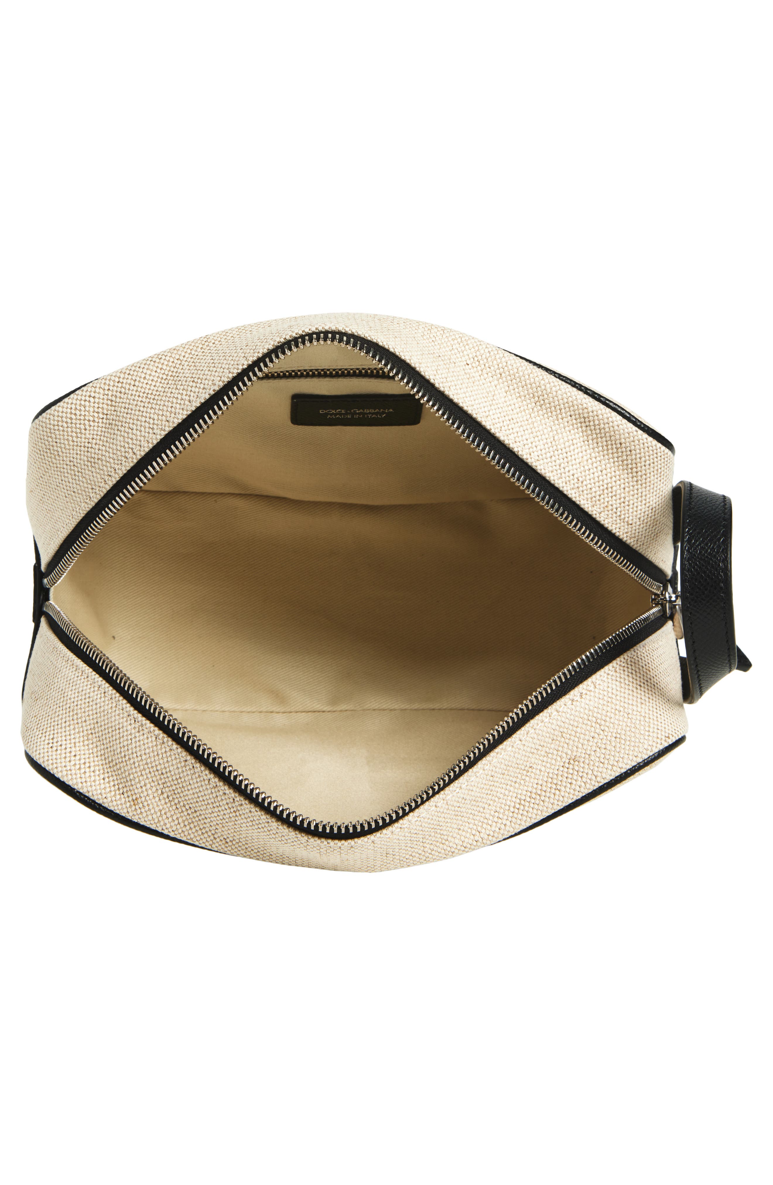 Dolce&Gabbana Atene Dopp Kit, Alternate, color, Avorio/ Nero