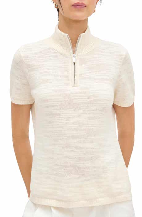 Stevie Half Zip Linen & Organic Cotton Sweater