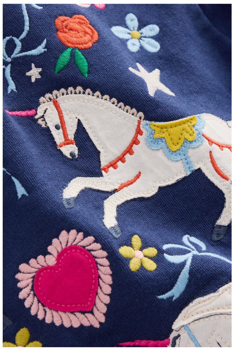 Kids' Bobbie Appliqué Cotton Sweatshirt, Alternate, color, NAVY UNICORNS