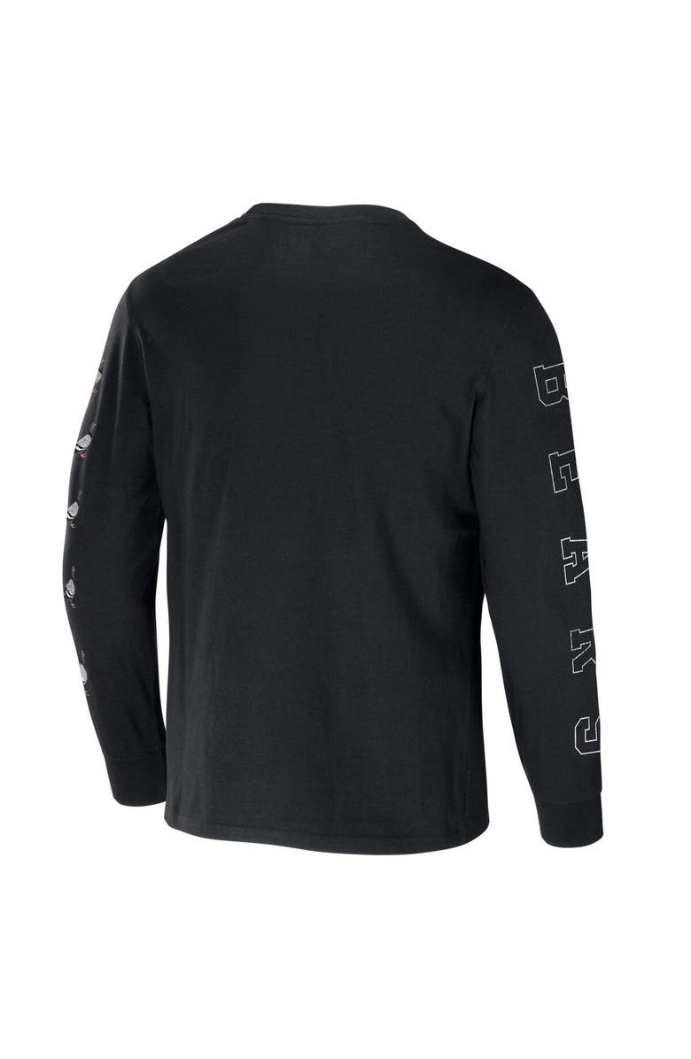 STAPLE Men's NFL x Staple Black Chicago Bears World Renowned Long Sleeve T-Shirt, Alternate, color,