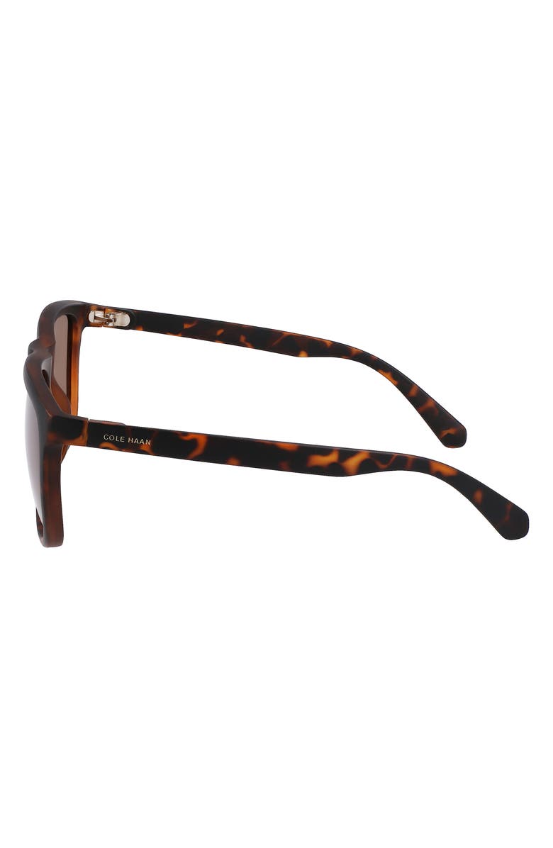 Cole Haan 58mm Plastic Rounded Square Polarized Sunglasses, Alternate, color, Tortoise