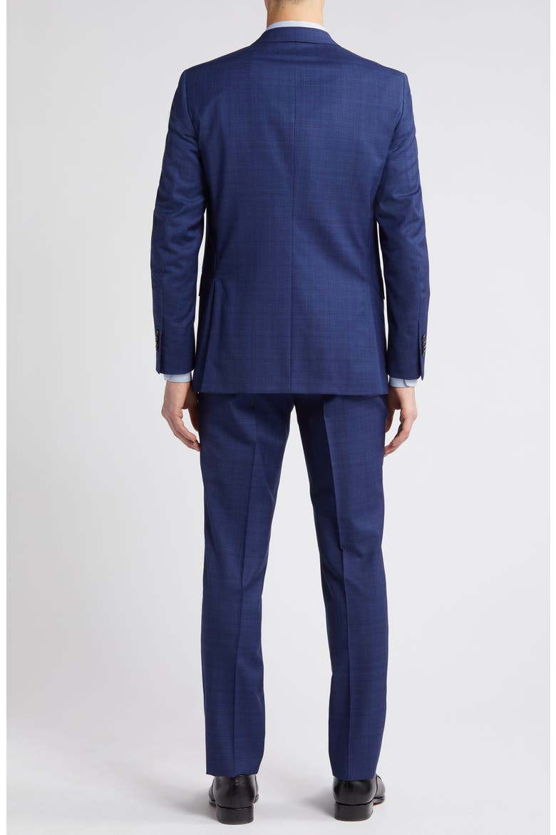 Glen Plaid Tailored Fit Wool Suit, Alternate, color, BLUE