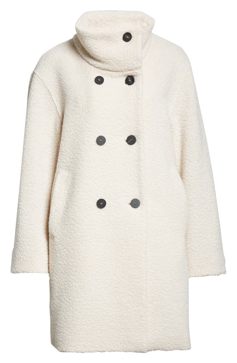 Harris Wharf London Funnel Neck Bouclé Coat, Alternate, color, 