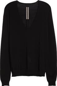 Rick Owens Virgin Wool V-Neck Sweater