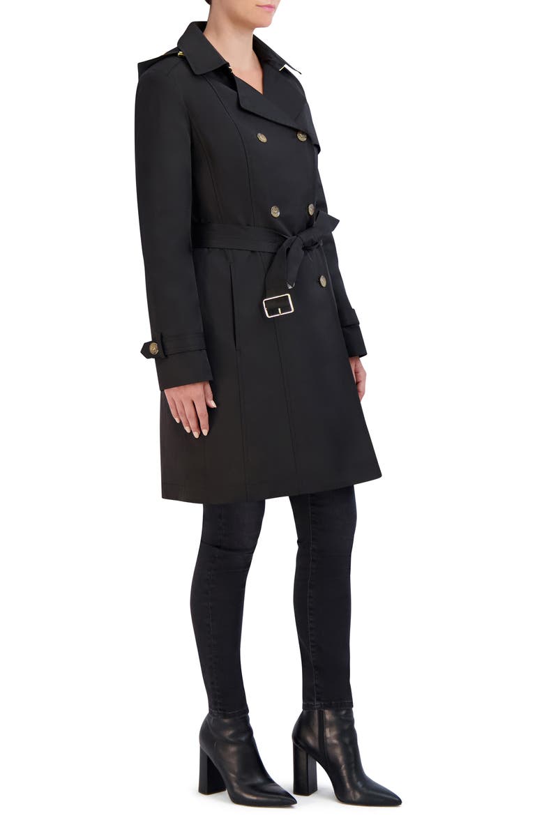 Cole Haan Signature Insulated Double Breasted Hooded Trench Coat, Alternate, color, 