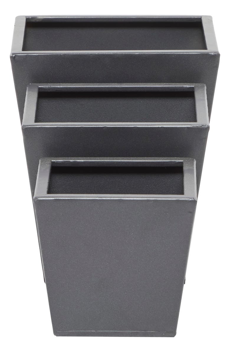 VIVIAN LUNE HOME Gray Metal Modern Planter - Set of 3, Alternate, color,