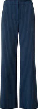 Akris punto Pinstripe Wool Blend Crepe Crop Pants