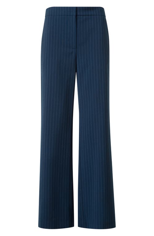 Akris Punto Pinstripe Wool Blend Crepe Crop Pants
