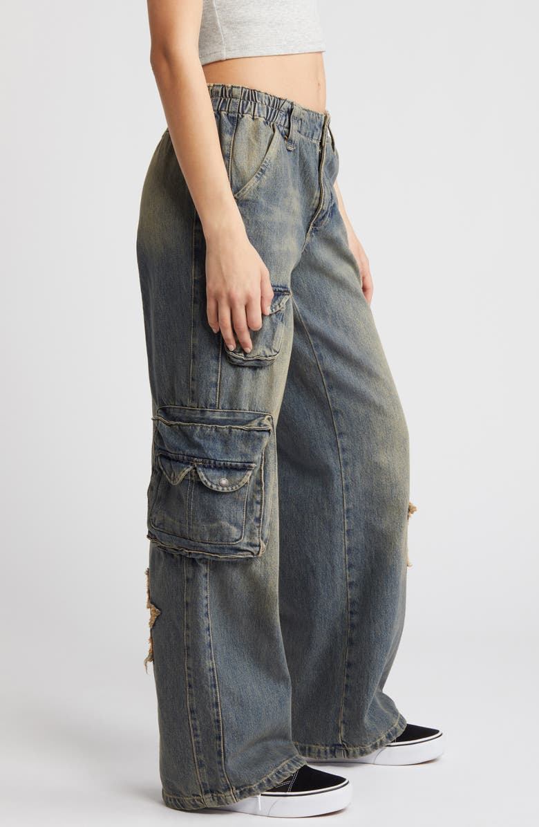 BDG Urban Outfitters Star Cyber Y2K Cargo Jeans, Alternate, color,