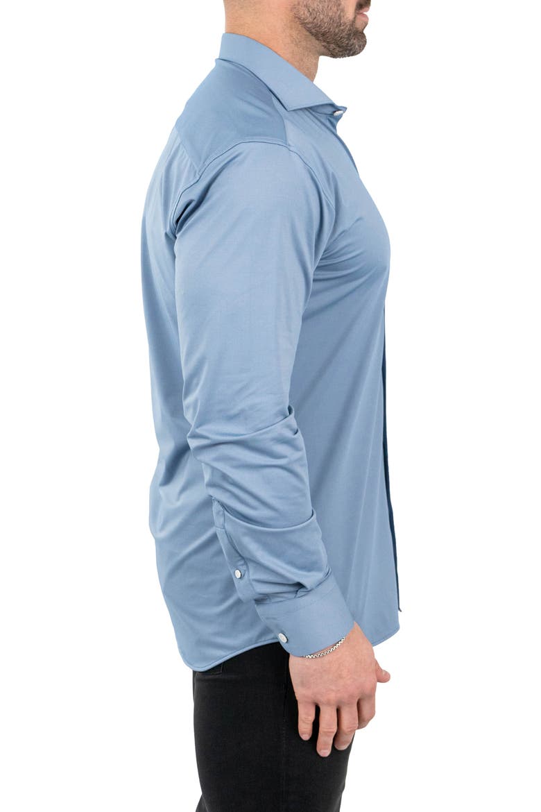 Einstein Stretchblotter Blue Button-Up Shirt, Alternate, color, BLUE