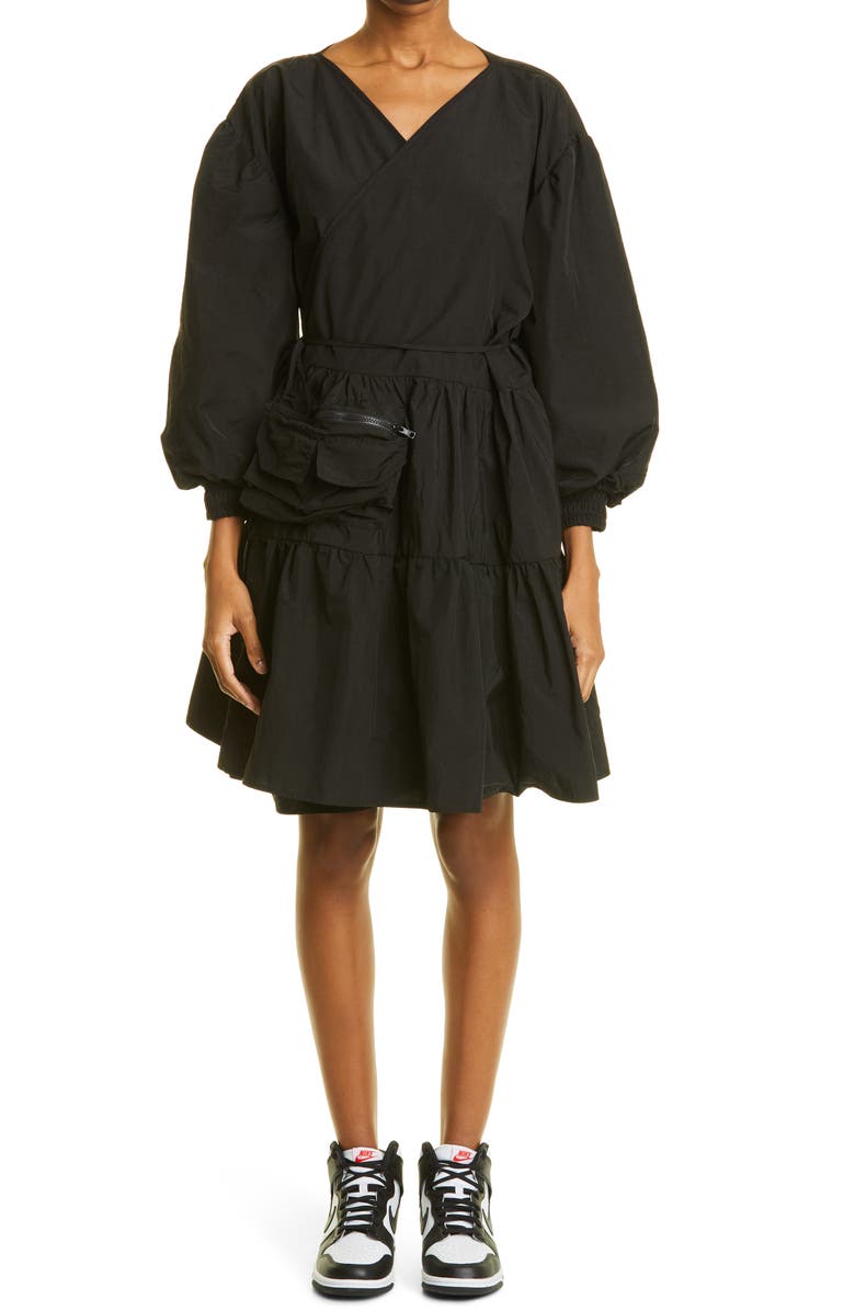 KkCo Puff Sleeve Wrap Dress, Main, color, 