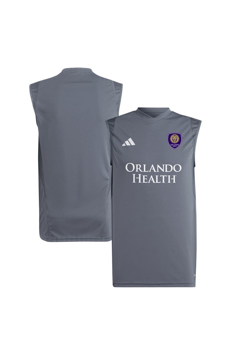 adidas Men's adidas Gray Orlando City SC 2024 Sleeveless Training Jersey, Main, color, Gray