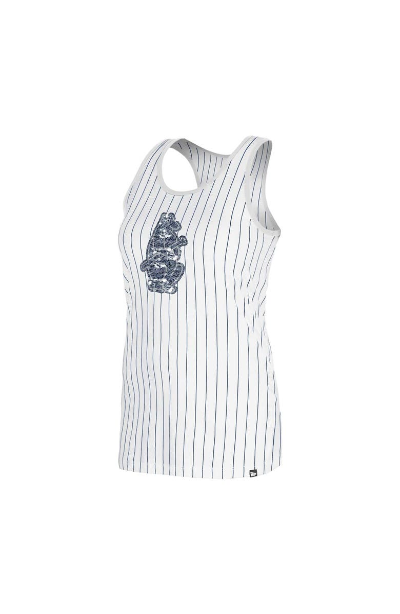 New Era Women's New Era White Chicago Cubs Gameday Pinstripe Tank Top, Alternate, color, White