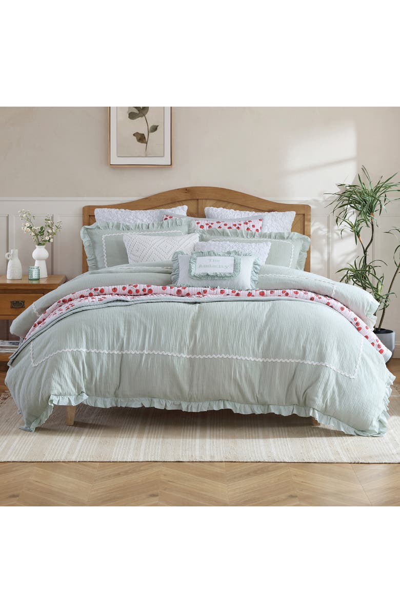 Peri Home Rene Ruffle Comforter & Shams Set, Alternate, color, Green