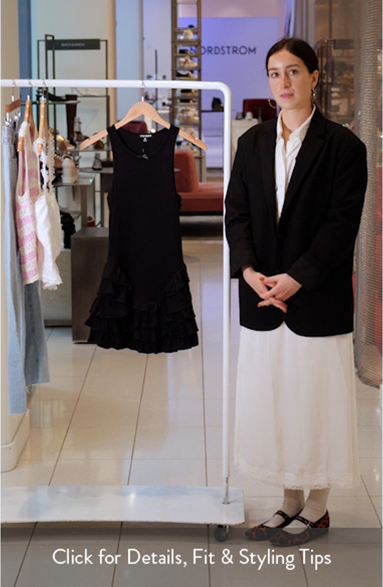 Clea Racerback Ruffle Detail Cotton Blend Minidress, sales video thumbnail