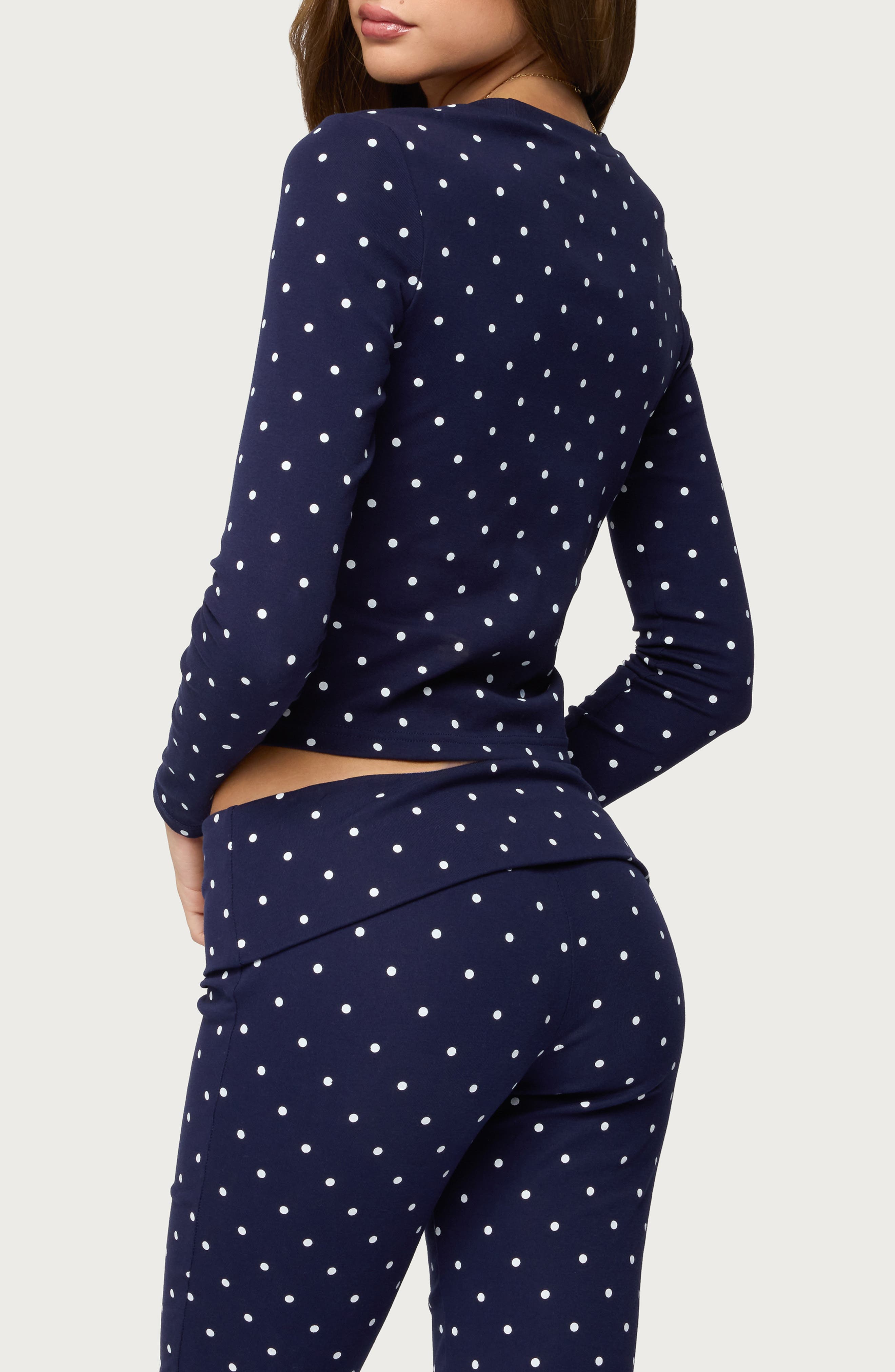 Daliya Polka Dot Crop Stretch Cotton T-Shirt - image 2