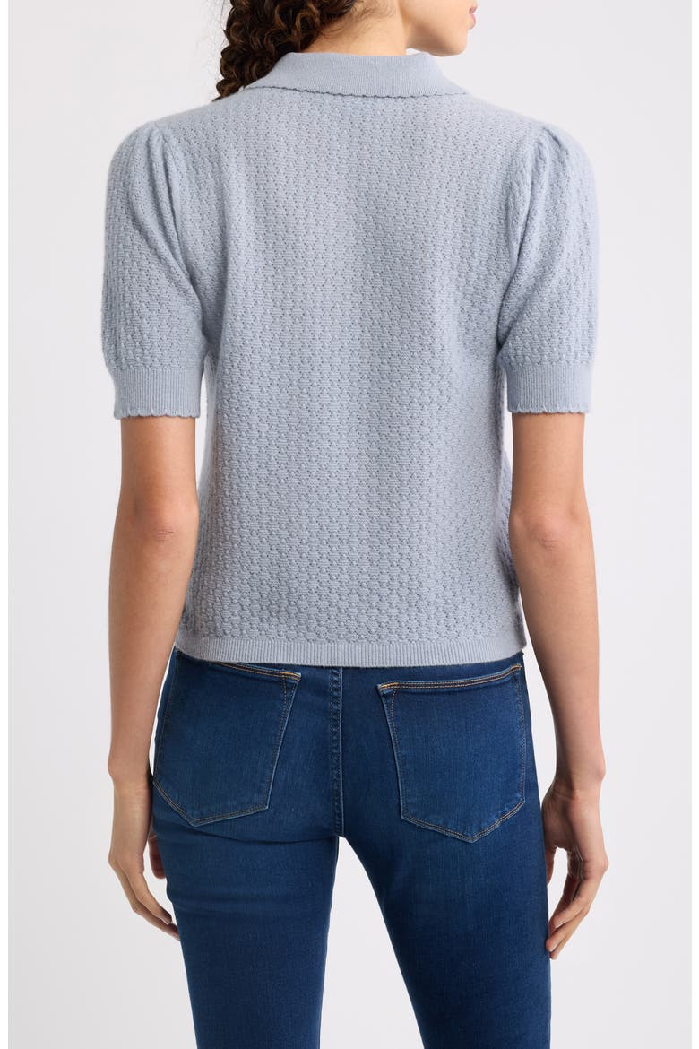 Honeycomb Polo Sweater, Alternate, color, GREY BLUE