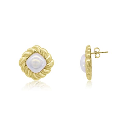 Jumbo Pearl Twist Stud Earrings