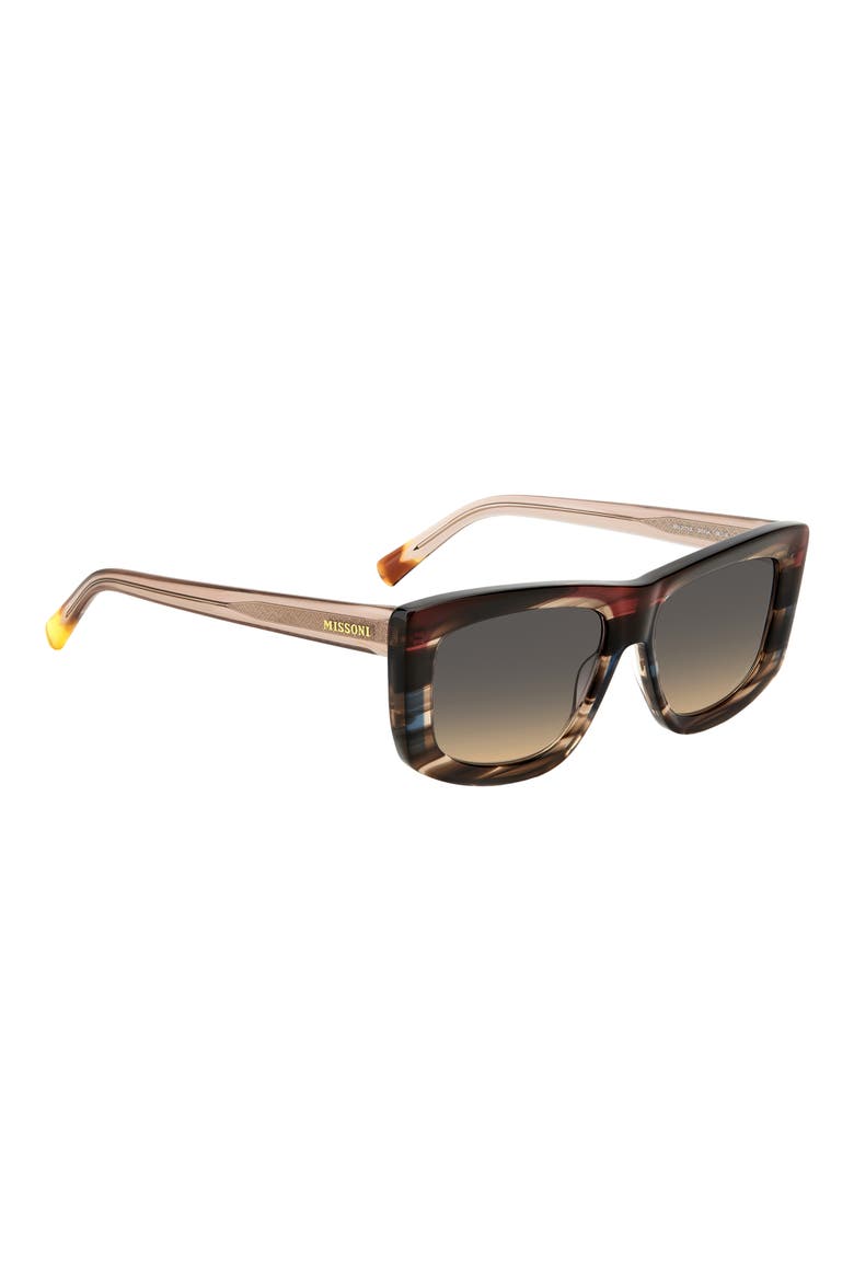 60mm Gradient Rectangular Sunglasses, Alternate, color, BROWN RED/ BROWN OCHRE