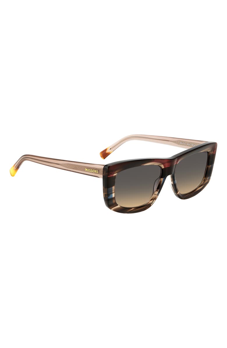 Missoni 60mm Gradient Rectangular Sunglasses, Alternate, color, Brown Red/ Brown Ochre