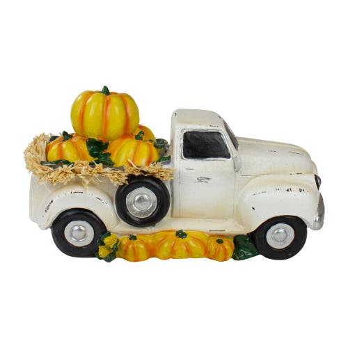 Northlight Truck Full Of Pumpkins And Hay Thanksgiving Decoration In Multi