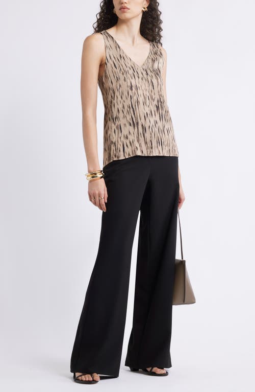 Nordstrom Double V-neck Tank In Animal Print