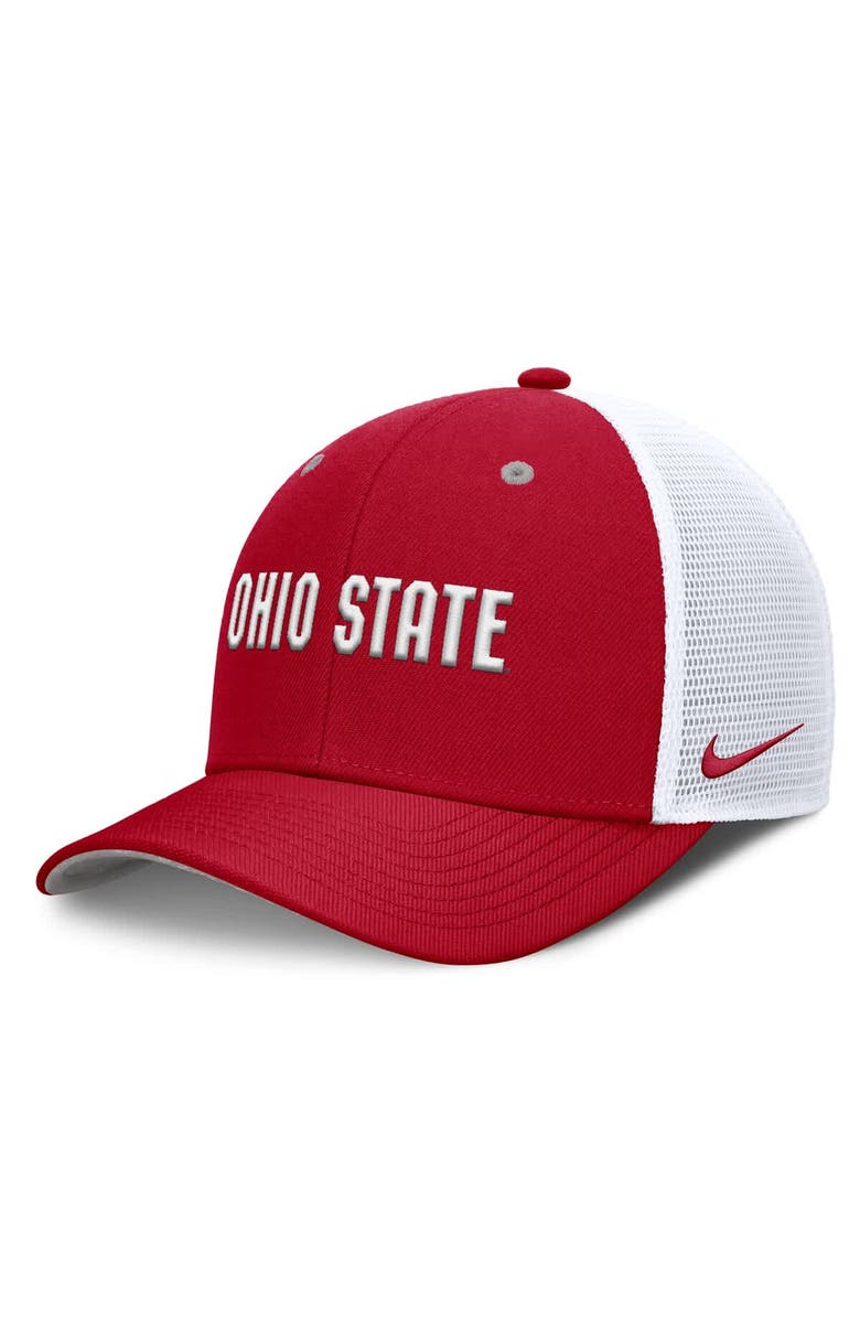 Nike Men's Nike Scarlet Ohio State Buckeyes 2025 Dugout Coaches Rise Performance Trucker Adjustable Hat, Alternate, color, Scarlet