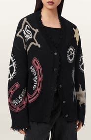 AllSaints Hester Western Cotton Jacquard Cardigan