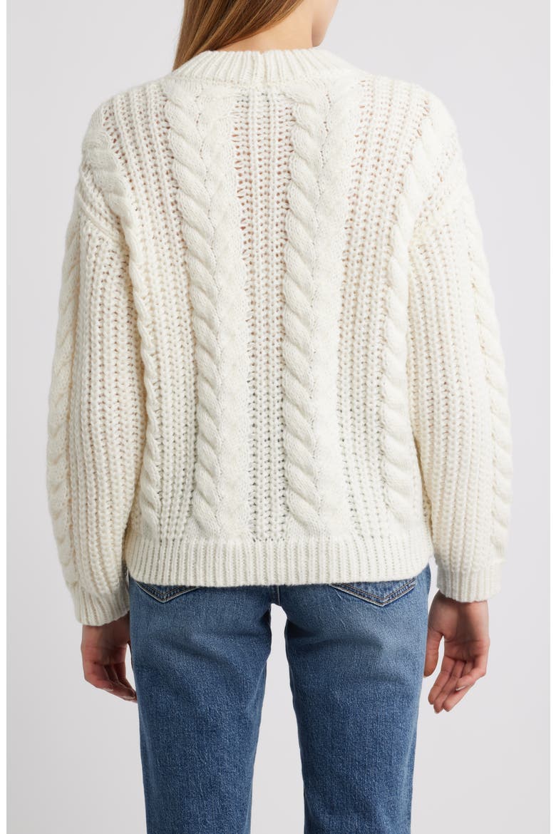 Cable Knit Sweater, Alternate, color, CLOUD