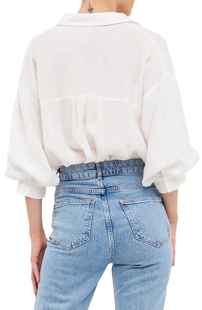 English Factory Drop Shoulder Puff Sleeve Blouse, Alternate, color,
