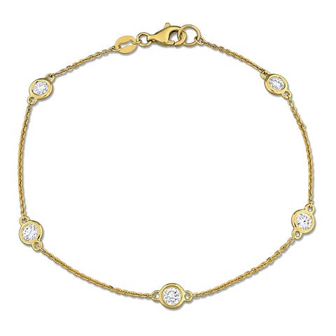 Lab-Grown Diamond Station Bracelet 14k