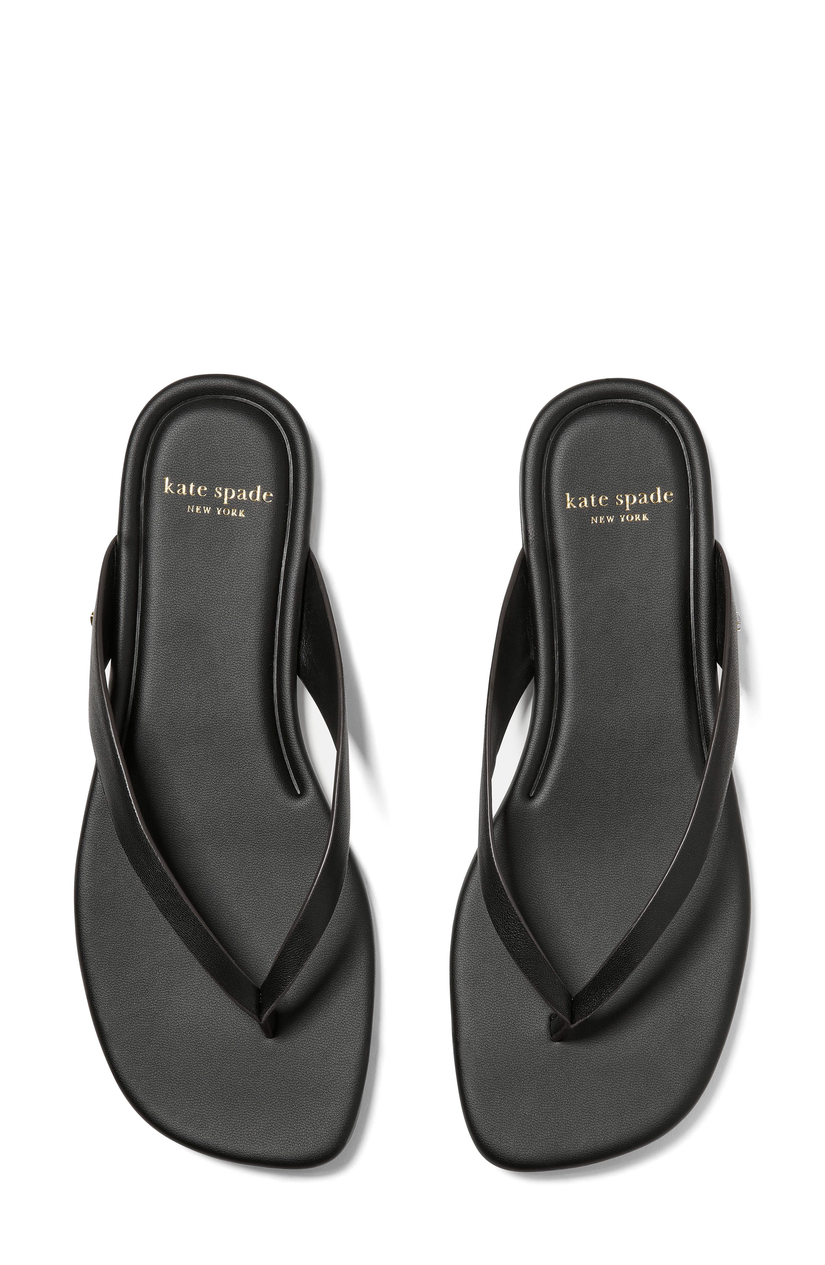 Kate Spade New York sandie flip flop, Alternate, color, Black