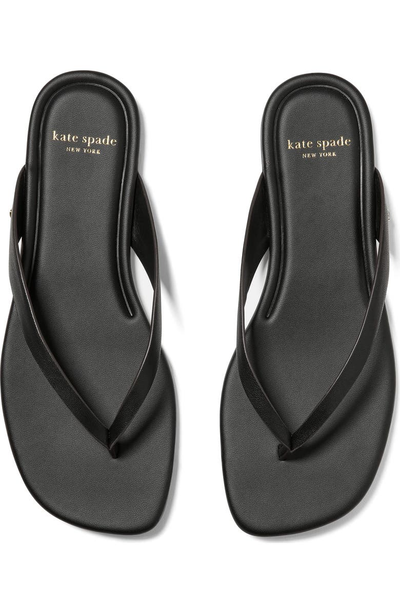 Kate Spade New York sandie flip flop, Alternate, color, Black