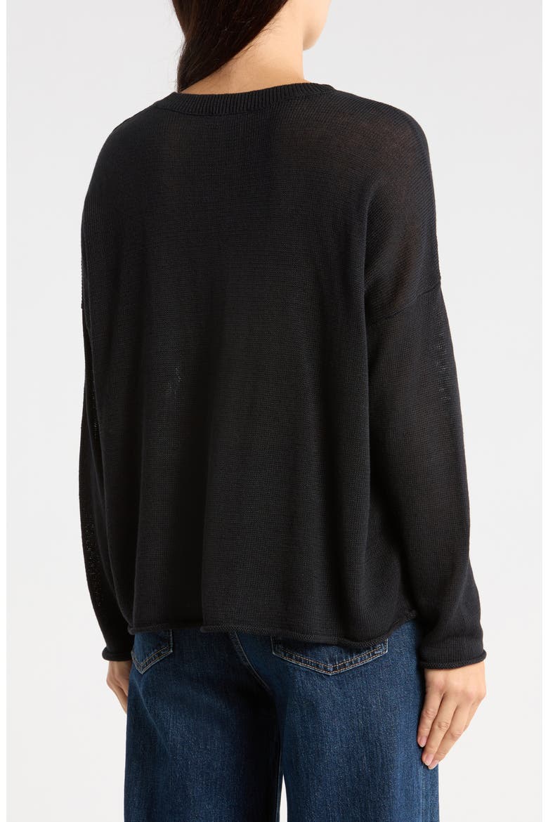 Organic Linen & Organic Cotton Sweater, Alternate, color, BLACK