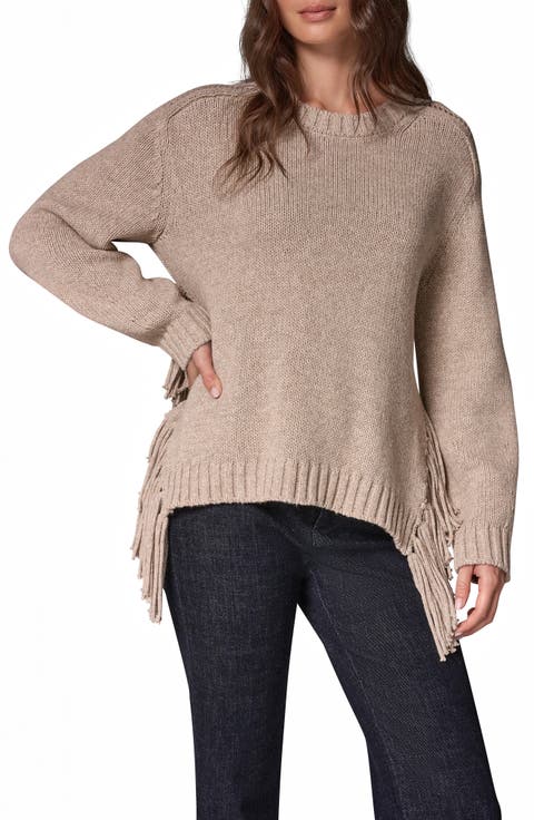 Fringe Detail Crewneck Sweater