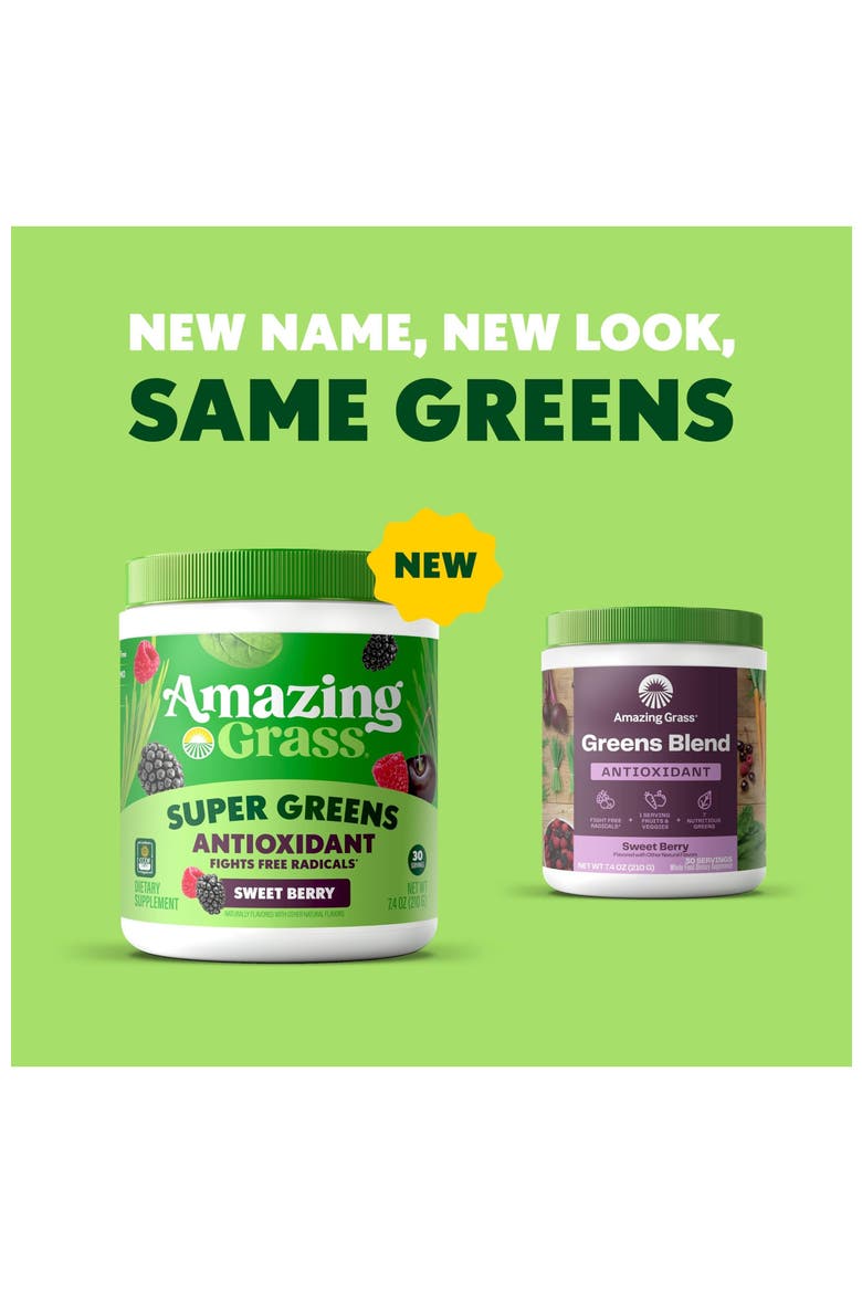 Greens Blend Powder with Organic Spirulina, Beet Root, Elderberry, Bilberry, Prebiotics and Probiotics, Alternate, color, None