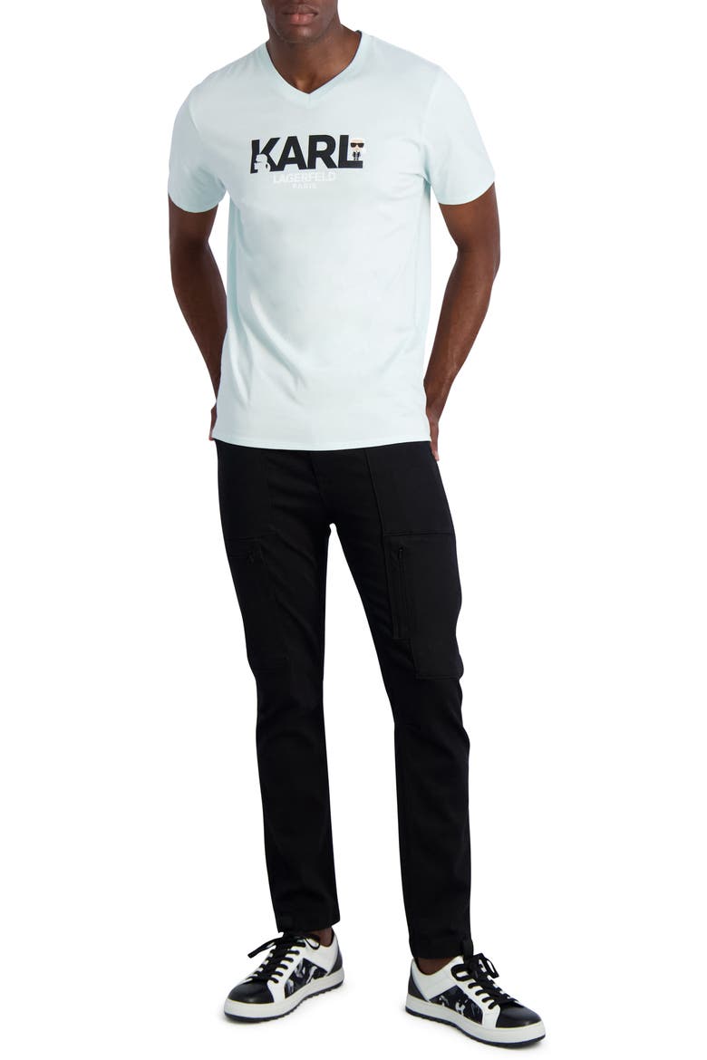 V-neck Logo Tee, Alternate, color, SHARKSKIN