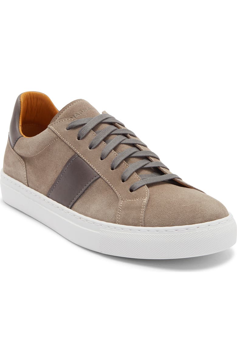 Magnanni Ashley Stripe Suede & Leather Sneaker, Main, color, Grey