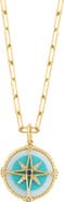 EFFY 14K Yellow Gold Diamond,White Agate,Sapphire,Turquoise Pendant