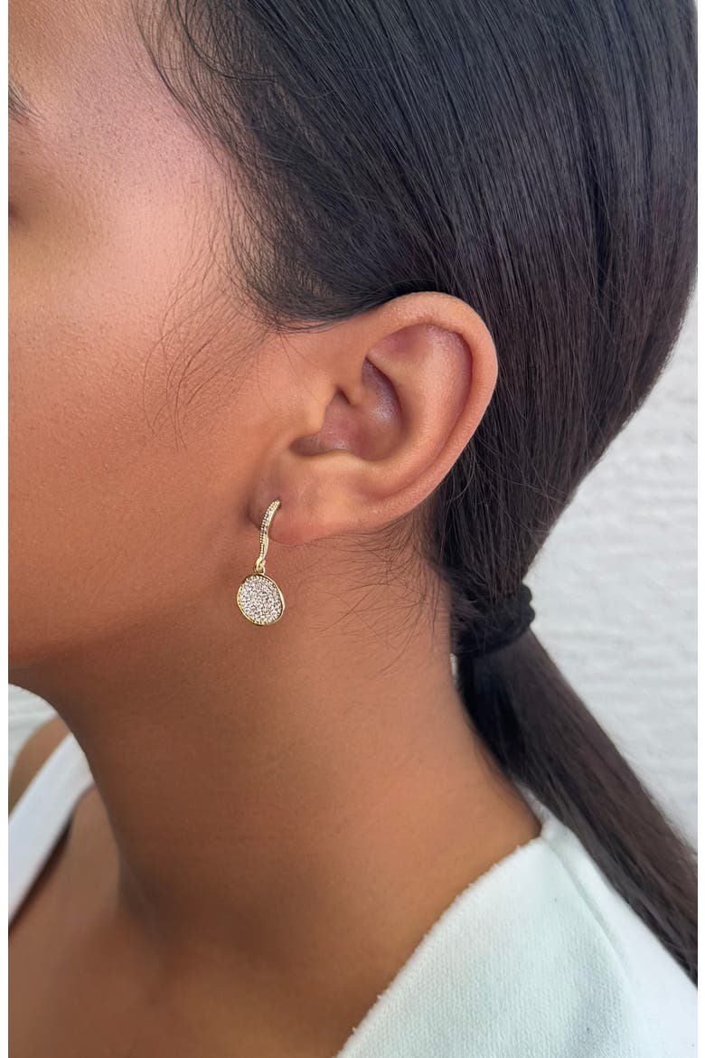 Cubic Zirconia Pebble Wavy Drop Earrings, Alternate, color, GOLD