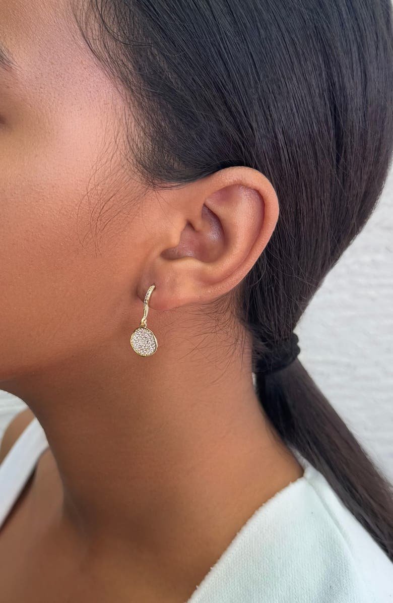 Adornia Cubic Zirconia Pebble Wavy Drop Earrings, Alternate, color, Gold