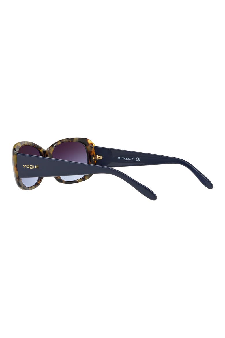 55mm Gradient Rectangular Sunglasses, Alternate, color, TORT BLUE